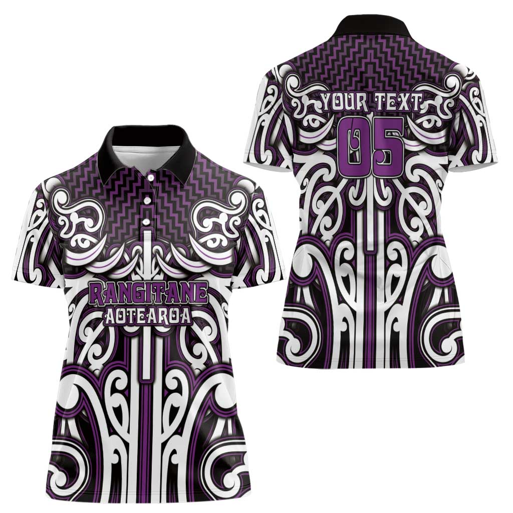 Custom Aotearoa Rangitane Women Polo Shirt Maori Tribal Pattern Mix Poutama LT05 - Polynesian Pride