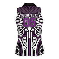 Custom Aotearoa Rangitane Women Sleeveless Polo Shirt Maori Tribal Pattern Mix Poutama LT05 - Polynesian Pride