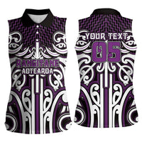Custom Aotearoa Rangitane Women Sleeveless Polo Shirt Maori Tribal Pattern Mix Poutama LT05 - Polynesian Pride