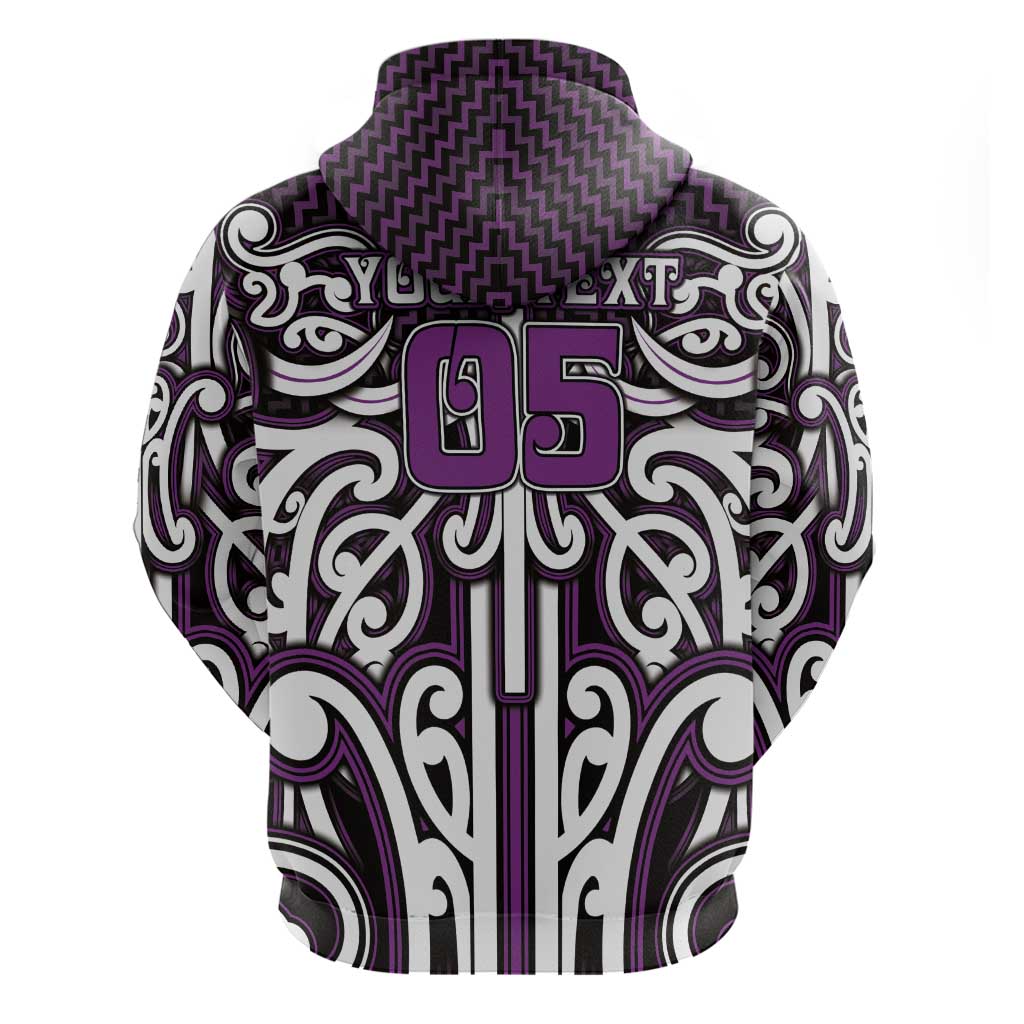 Custom Aotearoa Rangitane Zip Hoodie Maori Tribal Pattern Mix Poutama LT05 - Polynesian Pride
