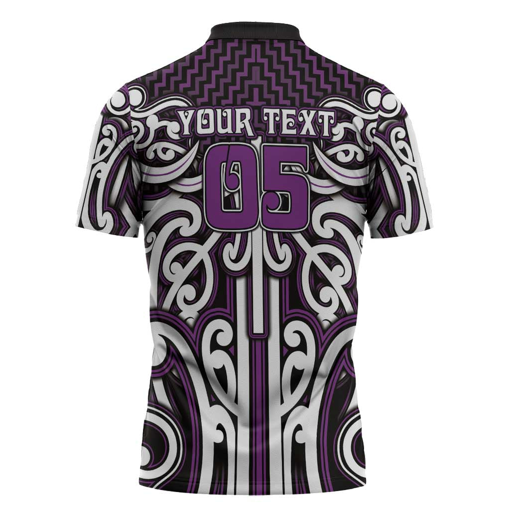 Custom Aotearoa Rangitane Zipper Polo Shirt Maori Tribal Pattern Mix Poutama LT05 - Polynesian Pride