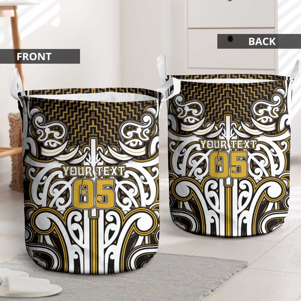 Custom Aotearoa Taranaki Laundry Basket Maori Tribal Pattern Mix Poutama LT05 - Polynesian Pride