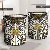 Custom Aotearoa Taranaki Laundry Basket Maori Tribal Pattern Mix Poutama LT05 - Polynesian Pride