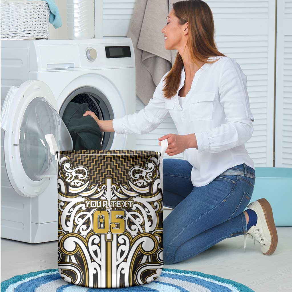 Custom Aotearoa Taranaki Laundry Basket Maori Tribal Pattern Mix Poutama LT05 - Polynesian Pride