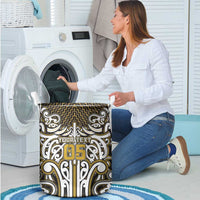 Custom Aotearoa Taranaki Laundry Basket Maori Tribal Pattern Mix Poutama LT05 - Polynesian Pride