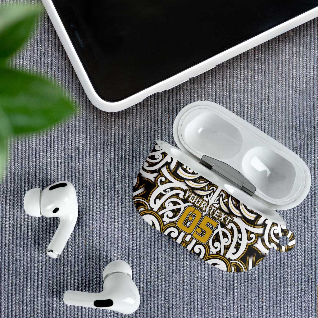 Custom Aotearoa Taranaki AirPods Case Maori Tribal Pattern Mix Poutama LT05 - Polynesian Pride