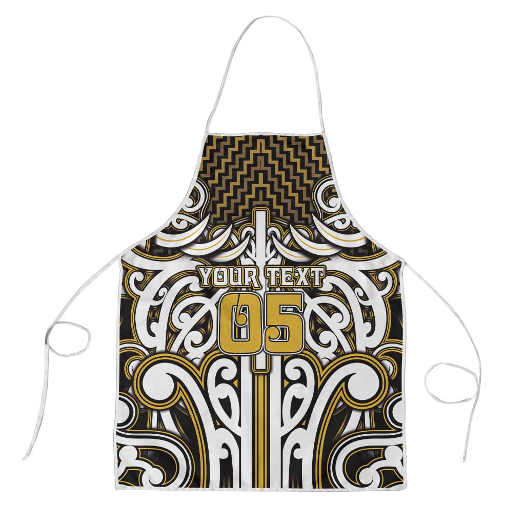 Custom Aotearoa Taranaki Apron Maori Tribal Pattern Mix Poutama LT05 Yellow - Polynesian Pride