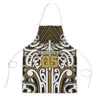 Custom Aotearoa Taranaki Apron Maori Tribal Pattern Mix Poutama LT05 Yellow - Polynesian Pride