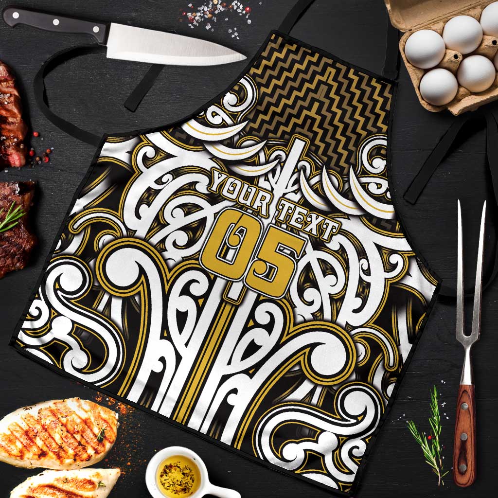 Custom Aotearoa Taranaki Apron Maori Tribal Pattern Mix Poutama LT05 Yellow - Polynesian Pride