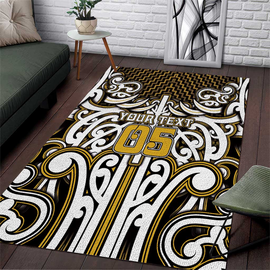 Custom Aotearoa Taranaki Area Rug Maori Tribal Pattern Mix Poutama