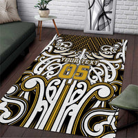 Custom Aotearoa Taranaki Area Rug Maori Tribal Pattern Mix Poutama