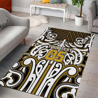 Custom Aotearoa Taranaki Area Rug Maori Tribal Pattern Mix Poutama