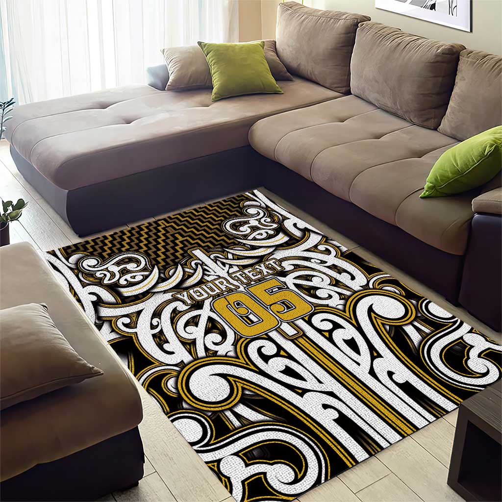 Custom Aotearoa Taranaki Area Rug Maori Tribal Pattern Mix Poutama