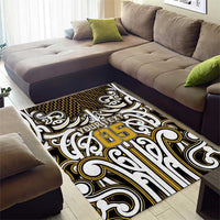 Custom Aotearoa Taranaki Area Rug Maori Tribal Pattern Mix Poutama