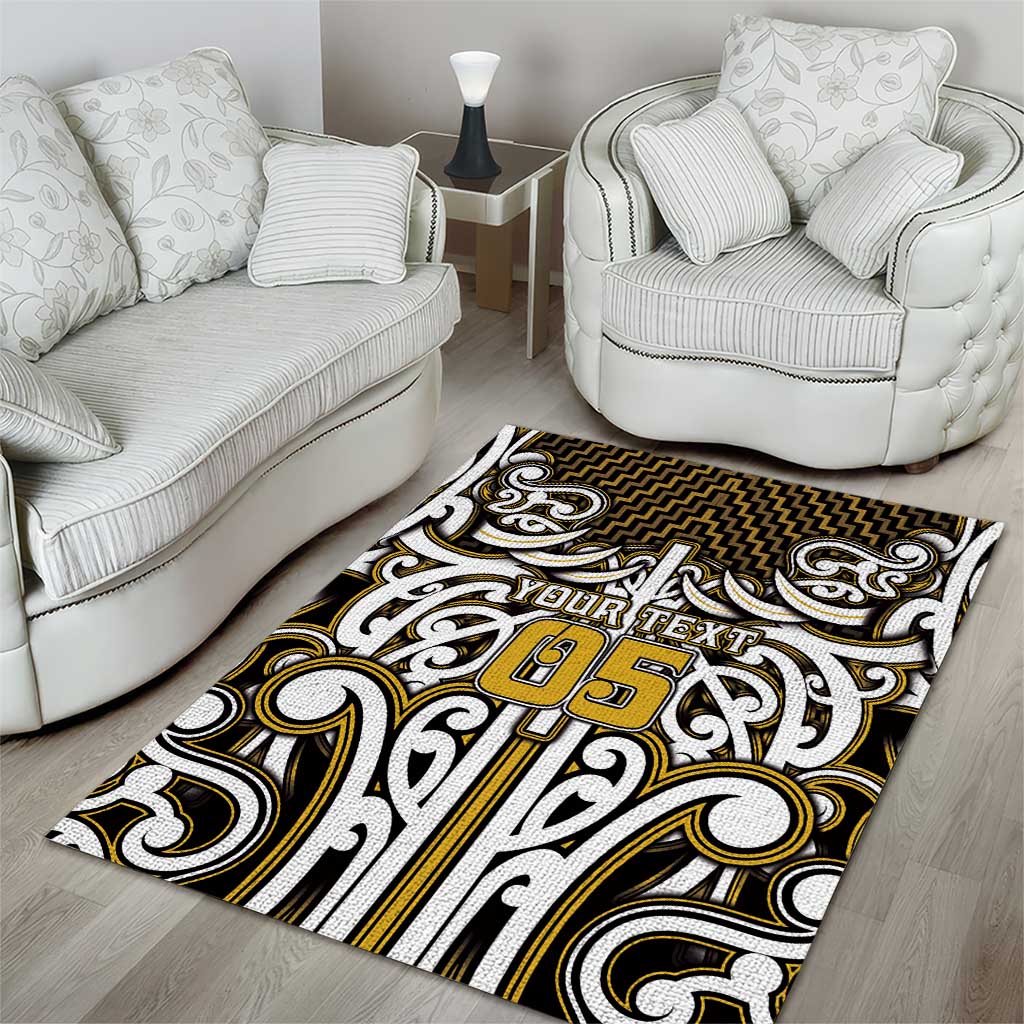 Custom Aotearoa Taranaki Area Rug Maori Tribal Pattern Mix Poutama