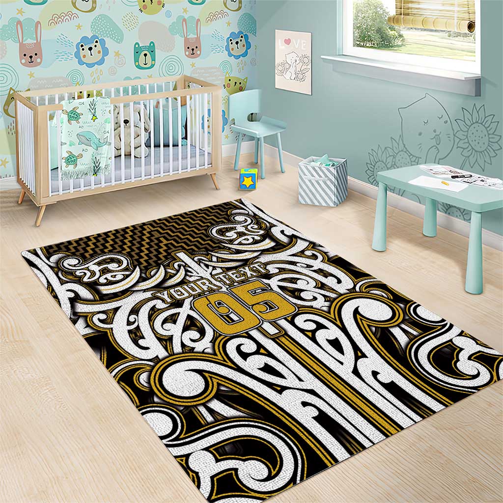 Custom Aotearoa Taranaki Area Rug Maori Tribal Pattern Mix Poutama