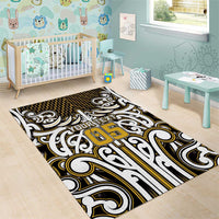 Custom Aotearoa Taranaki Area Rug Maori Tribal Pattern Mix Poutama