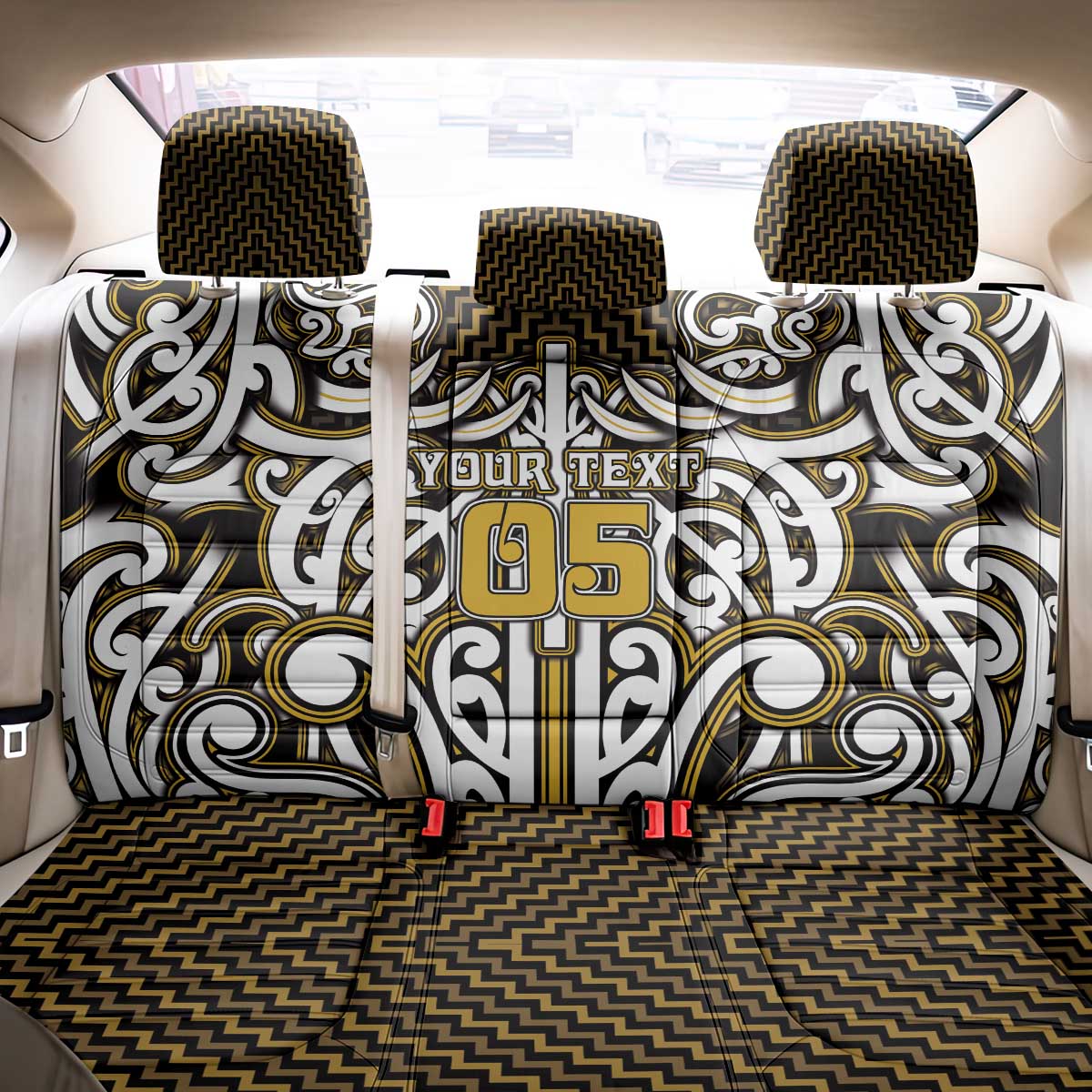 Custom Aotearoa Taranaki Back Car Seat Cover Maori Tribal Pattern Mix Poutama LT05 - Polynesian Pride