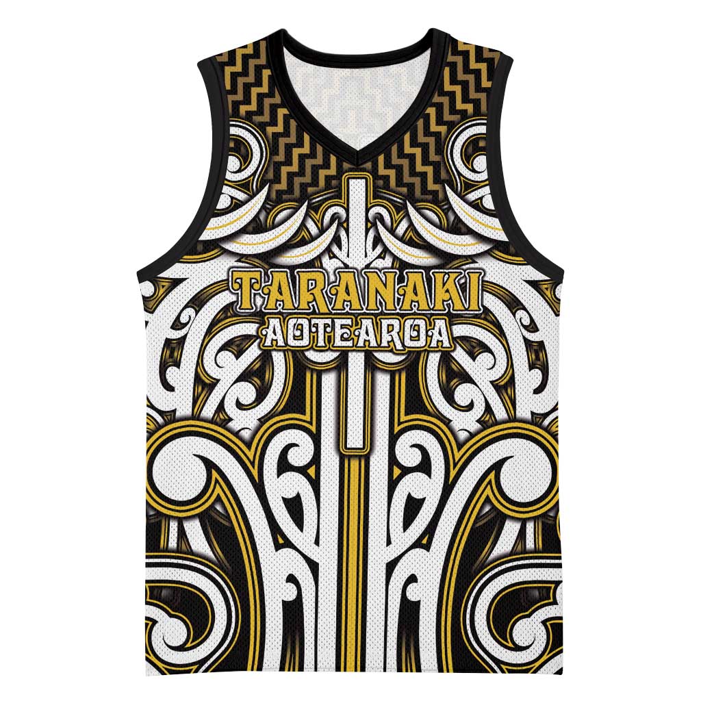 Custom Aotearoa Taranaki Basketball Jersey Maori Tribal Pattern Mix Poutama LT05 Unisex Yellow - Polynesian Pride
