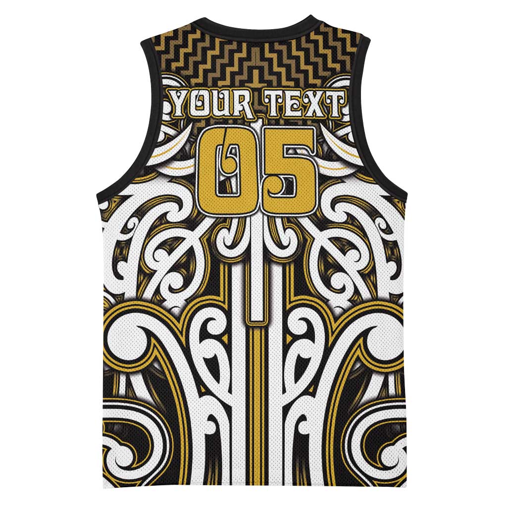 Custom Aotearoa Taranaki Basketball Jersey Maori Tribal Pattern Mix Poutama LT05 - Polynesian Pride