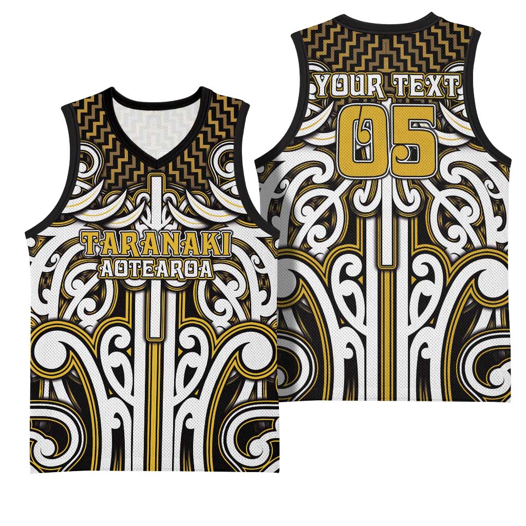 Custom Aotearoa Taranaki Basketball Jersey Maori Tribal Pattern Mix Poutama LT05 - Polynesian Pride