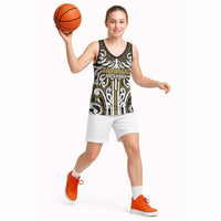 Custom Aotearoa Taranaki Basketball Jersey Maori Tribal Pattern Mix Poutama LT05 - Polynesian Pride