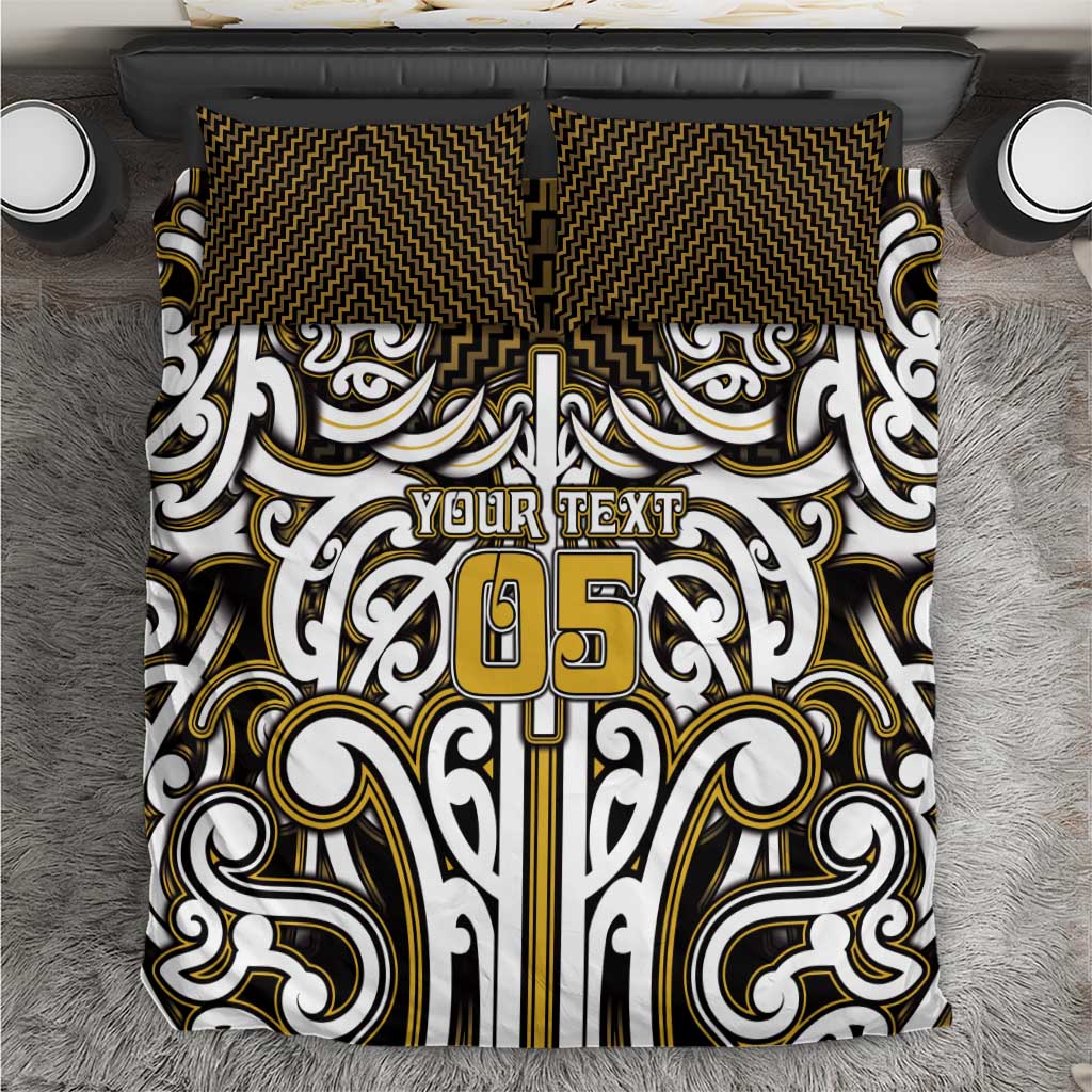 Custom Aotearoa Taranaki Bedding Set Maori Tribal Pattern Mix Poutama LT05 Yellow - Polynesian Pride