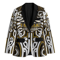 Custom Aotearoa Taranaki Blazer Maori Tribal Pattern Mix Poutama LT05 Unisex Yellow - Polynesian Pride