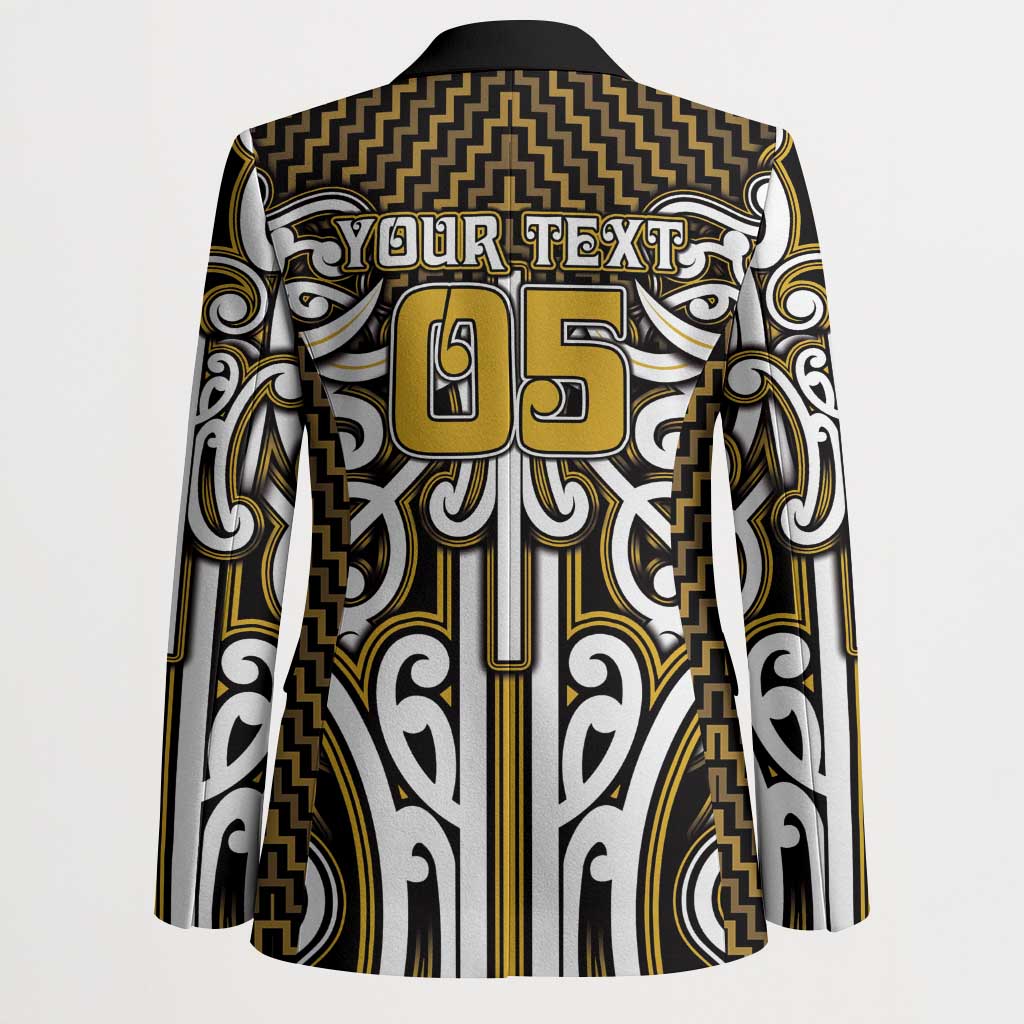 Custom Aotearoa Taranaki Blazer Maori Tribal Pattern Mix Poutama LT05 - Polynesian Pride