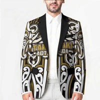 Custom Aotearoa Taranaki Blazer Maori Tribal Pattern Mix Poutama LT05 - Polynesian Pride