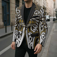 Custom Aotearoa Taranaki Blazer Maori Tribal Pattern Mix Poutama LT05 - Polynesian Pride