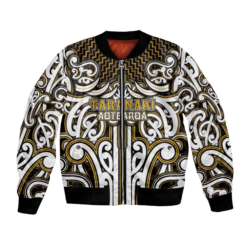 Custom Aotearoa Taranaki Bomber Jacket Maori Tribal Pattern Mix Poutama LT05 Unisex Yellow - Polynesian Pride