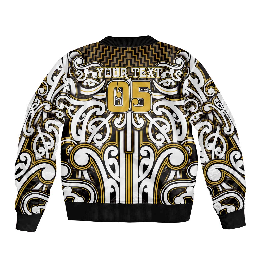 Custom Aotearoa Taranaki Bomber Jacket Maori Tribal Pattern Mix Poutama LT05 - Polynesian Pride
