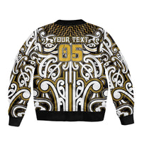 Custom Aotearoa Taranaki Bomber Jacket Maori Tribal Pattern Mix Poutama LT05 - Polynesian Pride