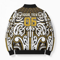 Custom Aotearoa Taranaki Bomber Puffer Jacket Maori Tribal Pattern Mix Poutama LT05 - Polynesian Pride