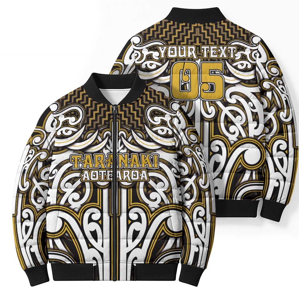 Custom Aotearoa Taranaki Bomber Puffer Jacket Maori Tribal Pattern Mix Poutama LT05 - Polynesian Pride