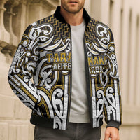 Custom Aotearoa Taranaki Bomber Puffer Jacket Maori Tribal Pattern Mix Poutama LT05 - Polynesian Pride