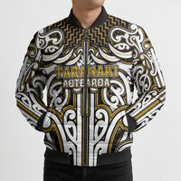 Custom Aotearoa Taranaki Bomber Puffer Jacket Maori Tribal Pattern Mix Poutama LT05 - Polynesian Pride
