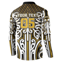 Custom Aotearoa Taranaki Button Sweatshirt Maori Tribal Pattern Mix Poutama LT05 - Polynesian Pride