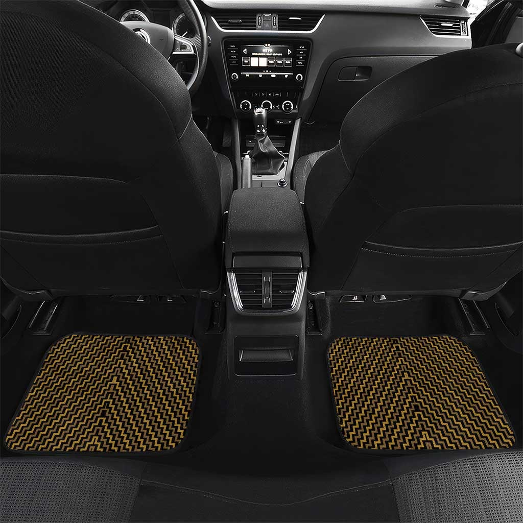 Custom Aotearoa Taranaki Car Mats Maori Tribal Pattern Mix Poutama LT05 Set 2pcs - Back Yellow - Polynesian Pride