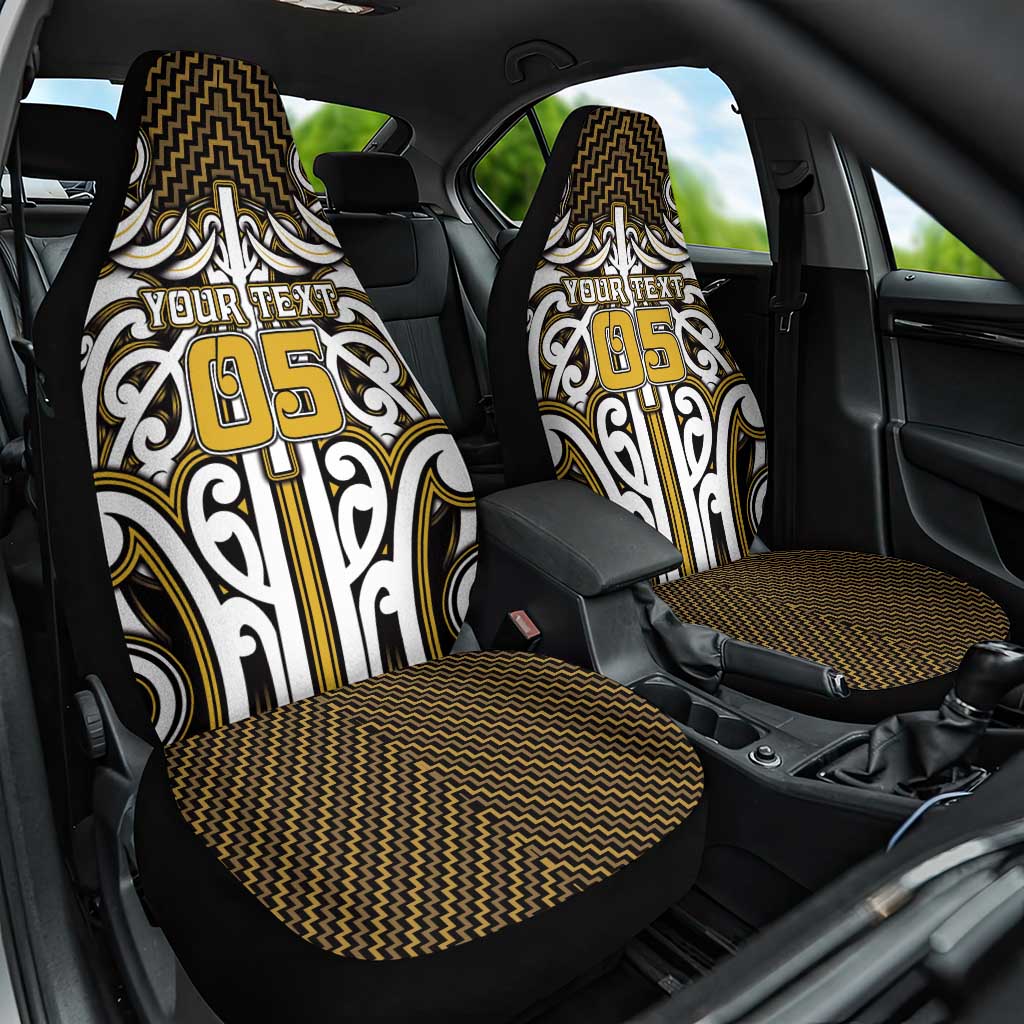 Custom Aotearoa Taranaki Car Seat Cover Maori Tribal Pattern Mix Poutama