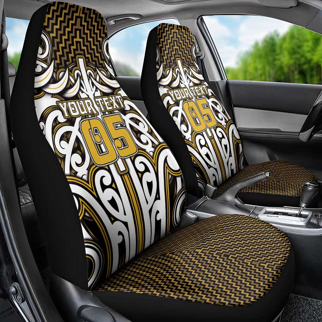 Custom Aotearoa Taranaki Car Seat Cover Maori Tribal Pattern Mix Poutama
