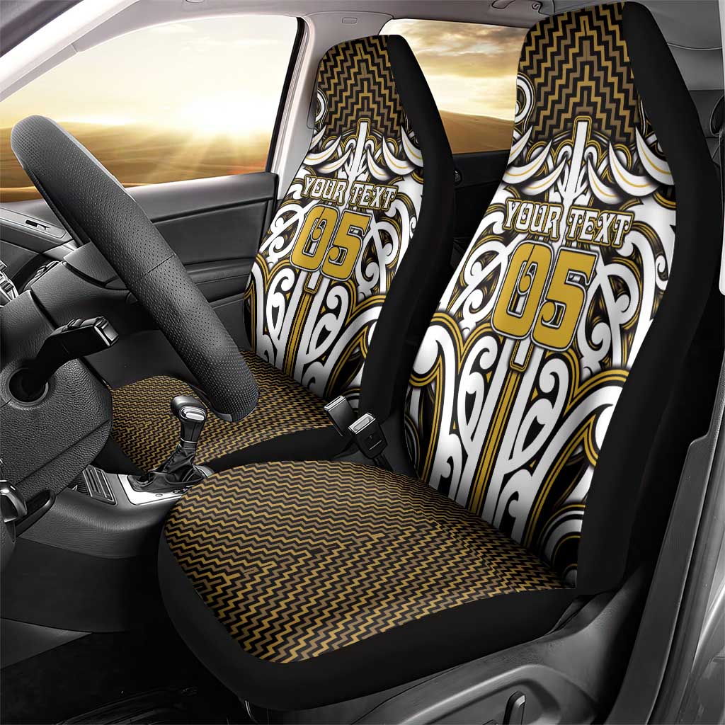 Custom Aotearoa Taranaki Car Seat Cover Maori Tribal Pattern Mix Poutama