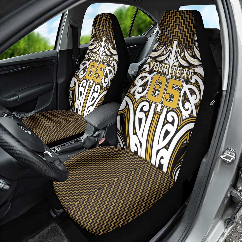 Custom Aotearoa Taranaki Car Seat Cover Maori Tribal Pattern Mix Poutama