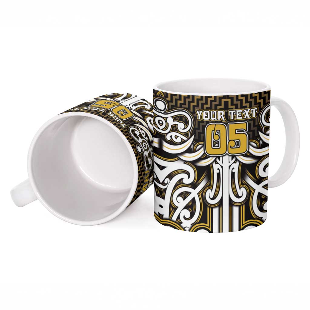Custom Aotearoa Taranaki Ceramic Mug Maori Tribal Pattern Mix Poutama LT05 - Polynesian Pride