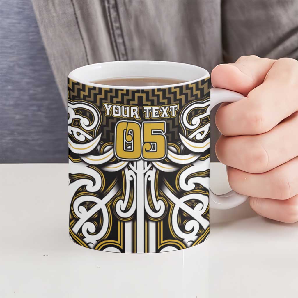 Custom Aotearoa Taranaki Ceramic Mug Maori Tribal Pattern Mix Poutama LT05 - Polynesian Pride