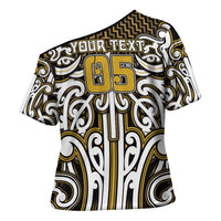 Custom Aotearoa Taranaki Cross Shoulder Shirt Maori Tribal Pattern Mix Poutama LT05 - Polynesian Pride