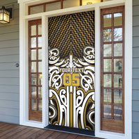 Custom Aotearoa Taranaki Door Cover Maori Tribal Pattern Mix Poutama LT05 - Polynesian Pride