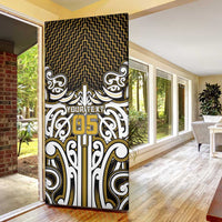 Custom Aotearoa Taranaki Door Cover Maori Tribal Pattern Mix Poutama LT05 - Polynesian Pride