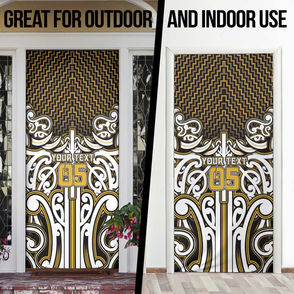 Custom Aotearoa Taranaki Door Cover Maori Tribal Pattern Mix Poutama LT05 - Polynesian Pride